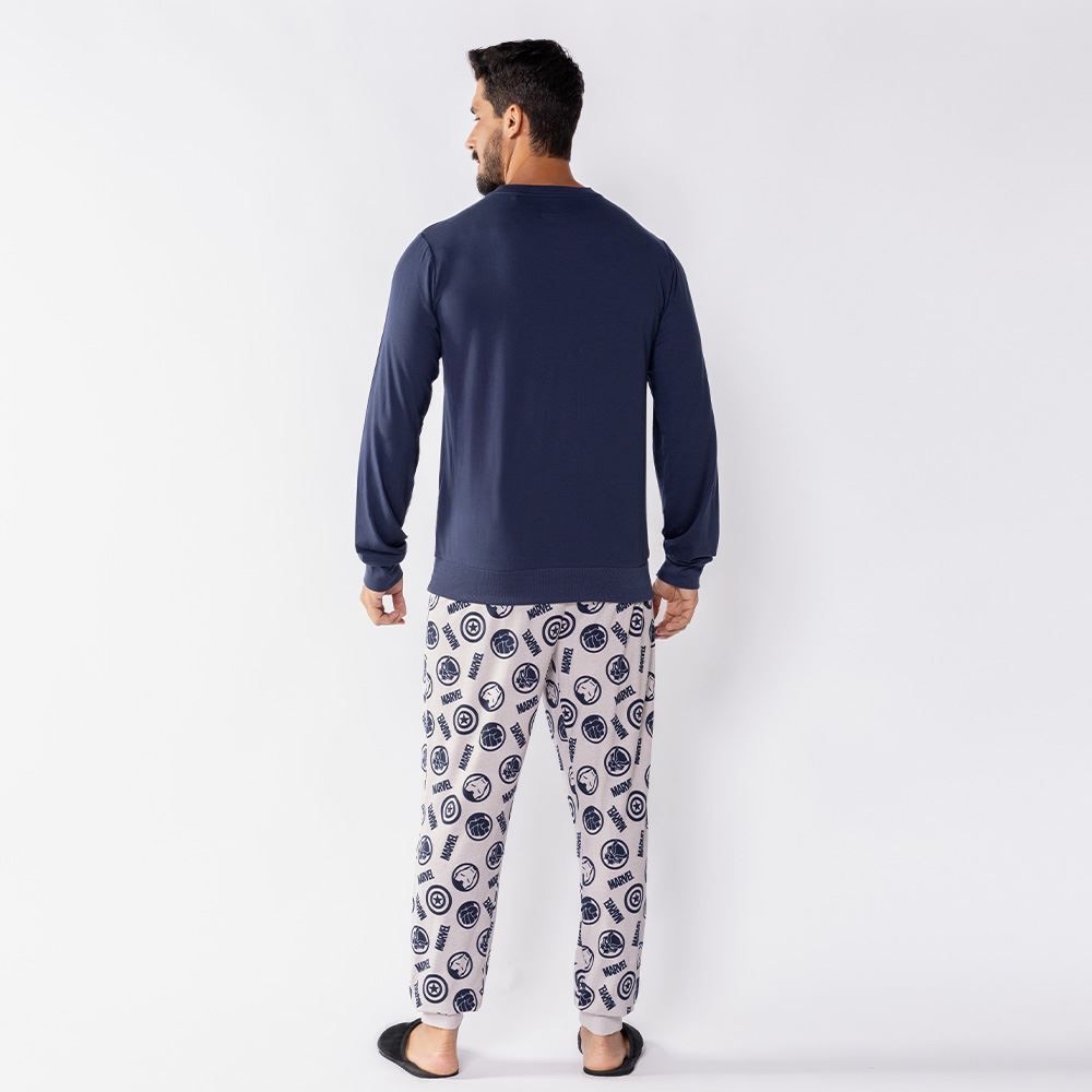 Pijama Masculino Longo Peletizado Marvel
