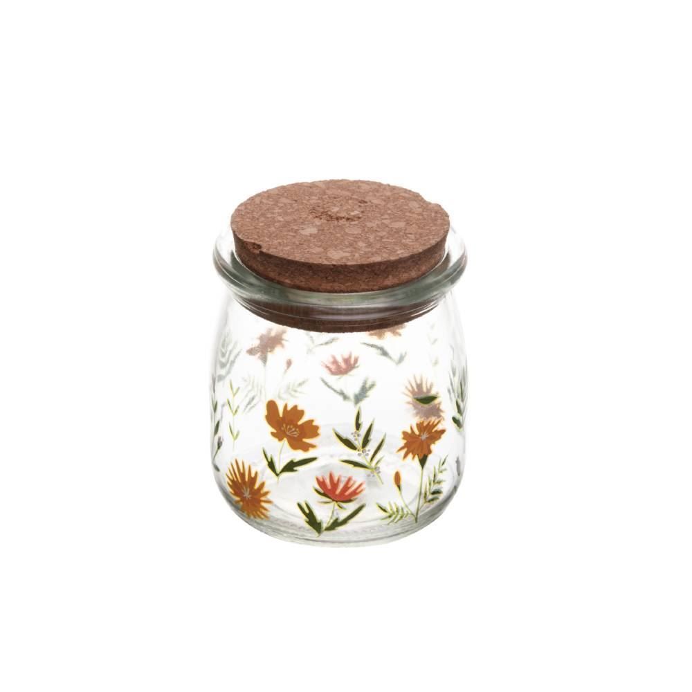 Porta Condimentos De Vidro Com Rolha De Bambu Lyor 190Ml - Flora Rosa