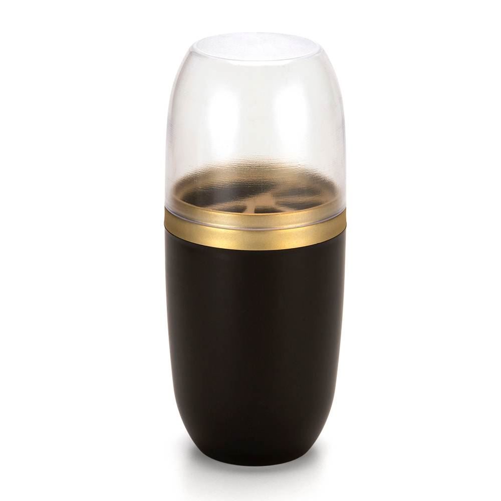 Porta Escova Dental Com Tampa Arthi 20,8Cm  - Preto/Dourado 