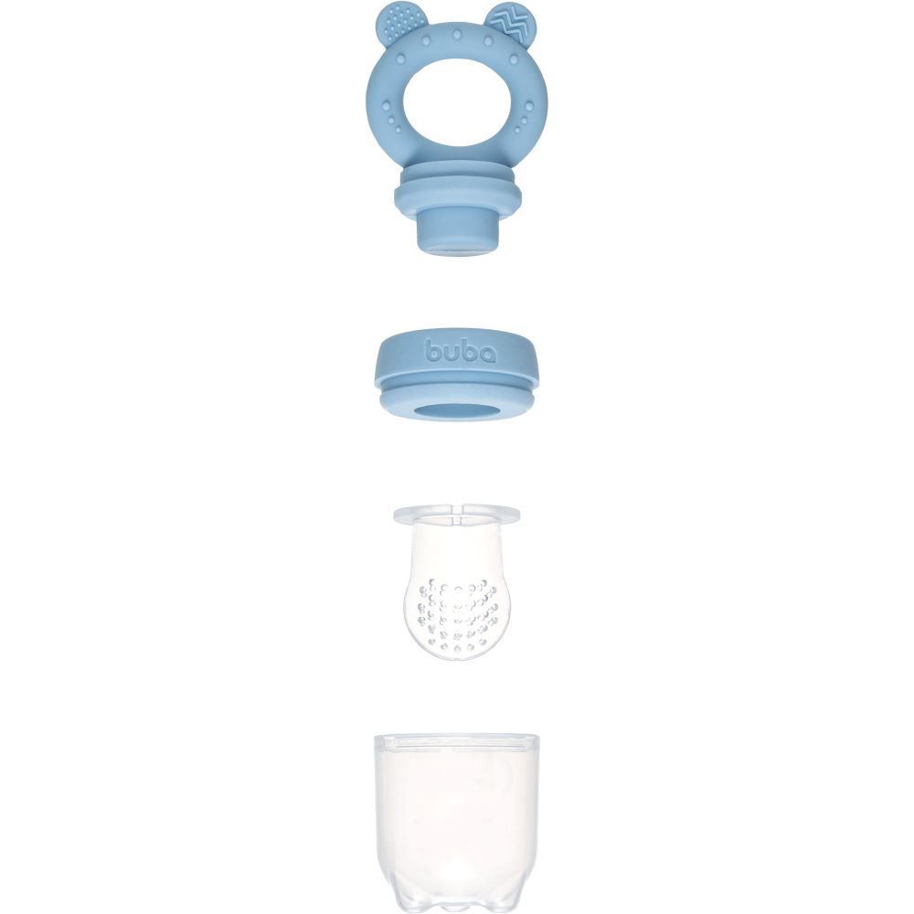 Porta Futinhas Em Silicone Ursinho Buba 6M - Azul Claro