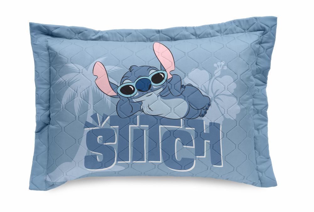 Porta Travesseiro Infantil Estampado Disney Hedrons - STITCH ICECREAM