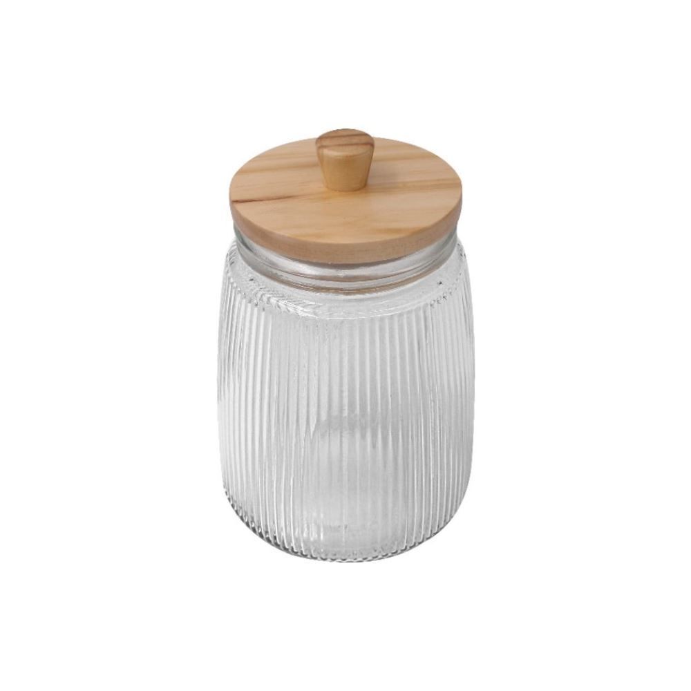 Pote de Vidro Canelado com Tampa Havan Casa 1,3 Litros - Transparente