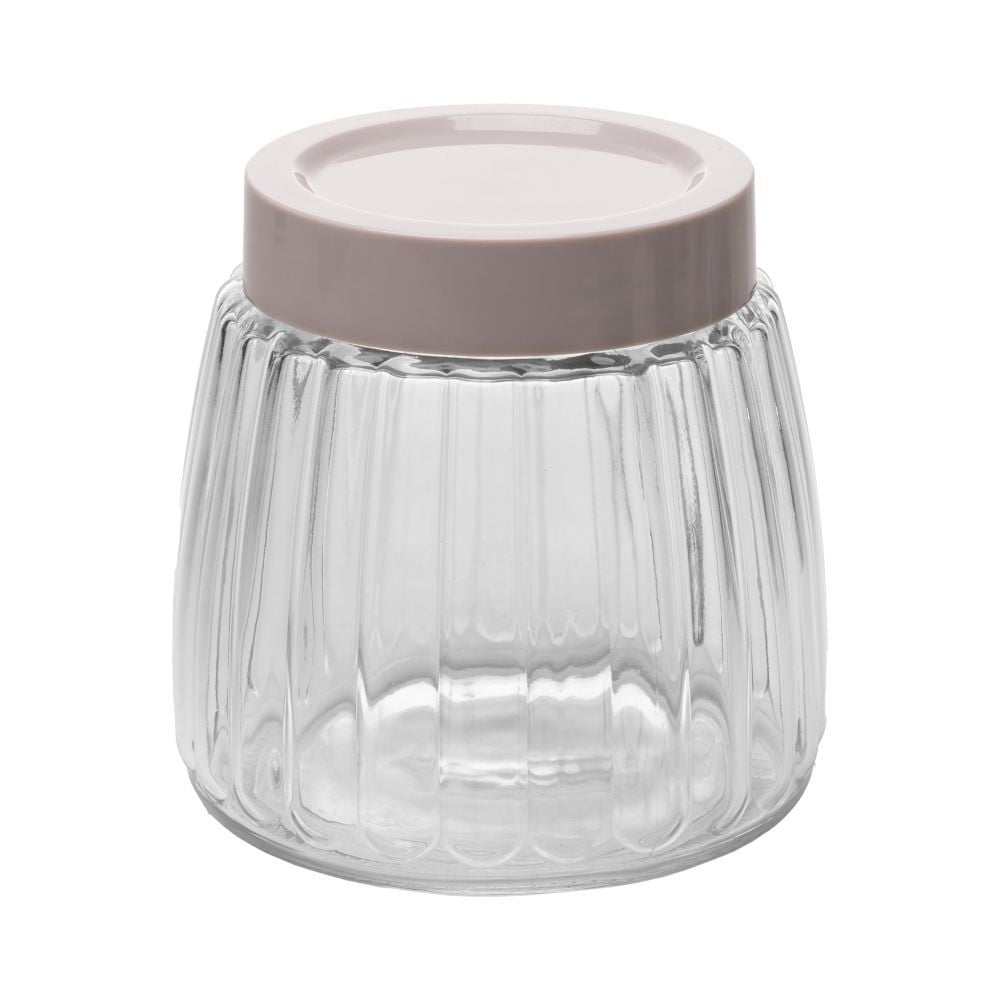 Pote de Vidro com Tampa Bege 790Ml Lyor - TAMPA BEGE