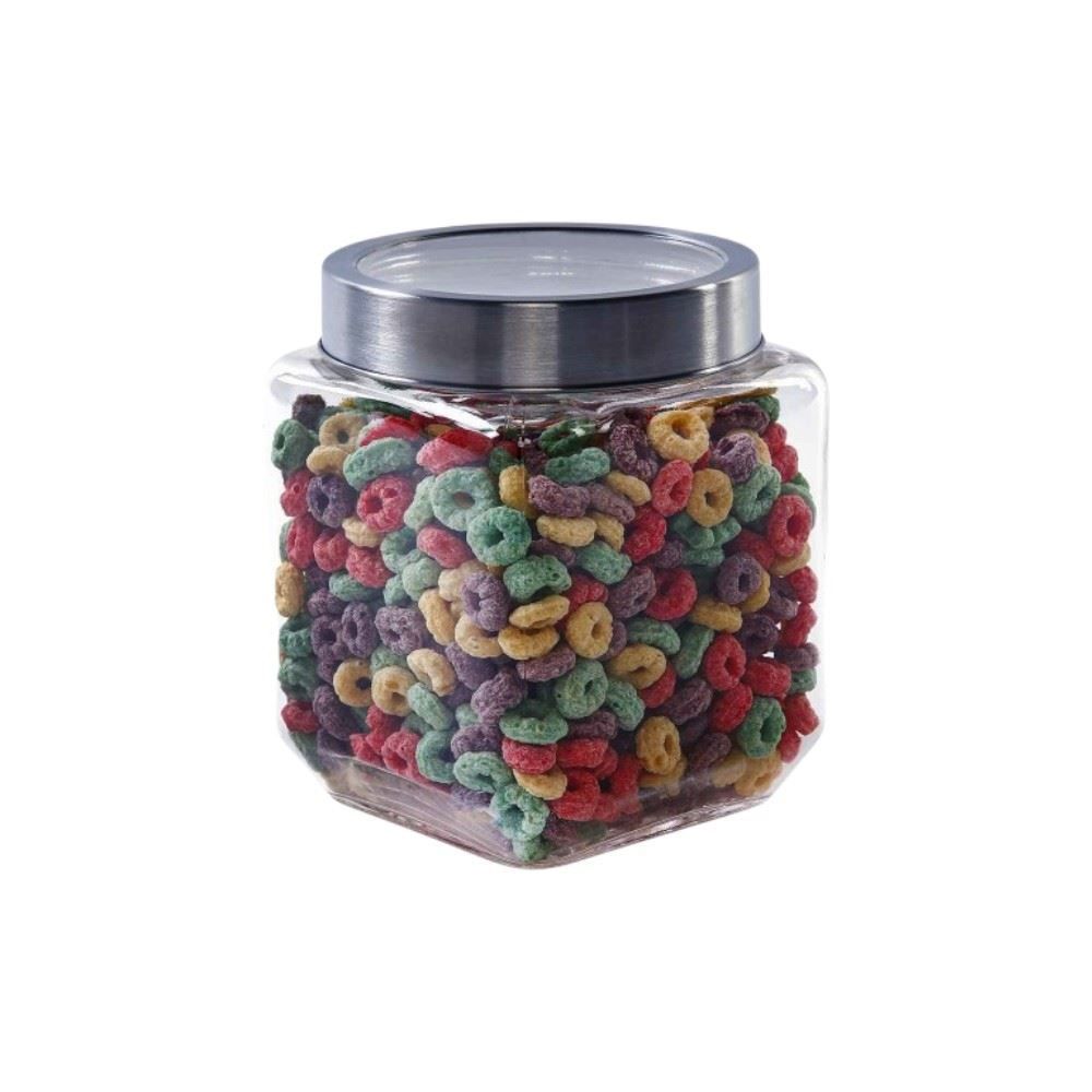Pote De Vidro Com Tampa Gastro Lyor 1,2L - Prata