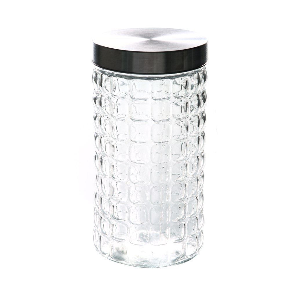Pote de Vidro com Tampa Havan Casa 1,6 Litros - Prata e Transparente