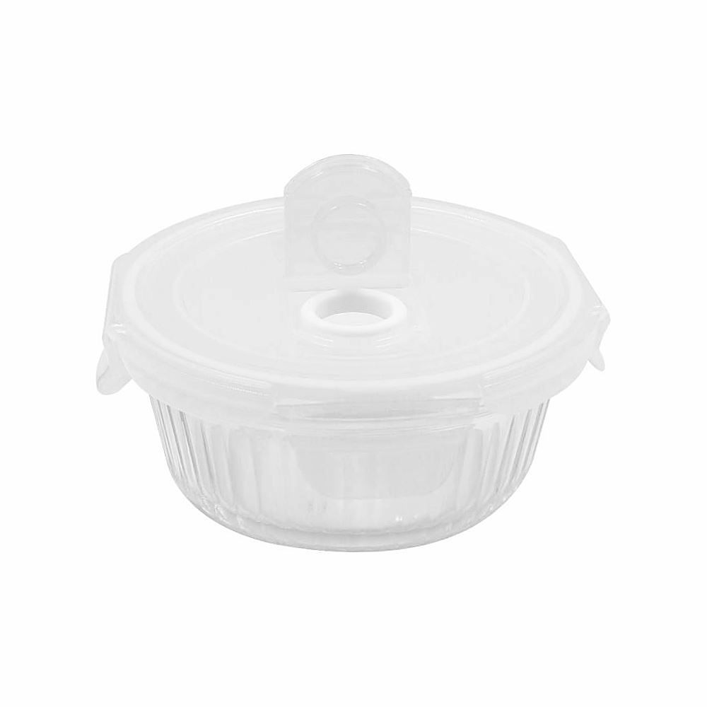 Pote de Vidro Hermético Redondo Canelado Havan Casa 620Ml - Transparente