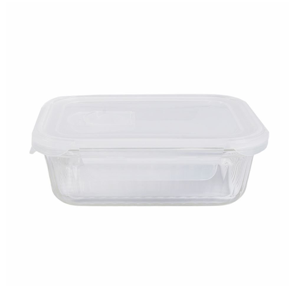 Pote de Vidro Hermético Retangular Canelado Havan Casa 370Ml - Transparente