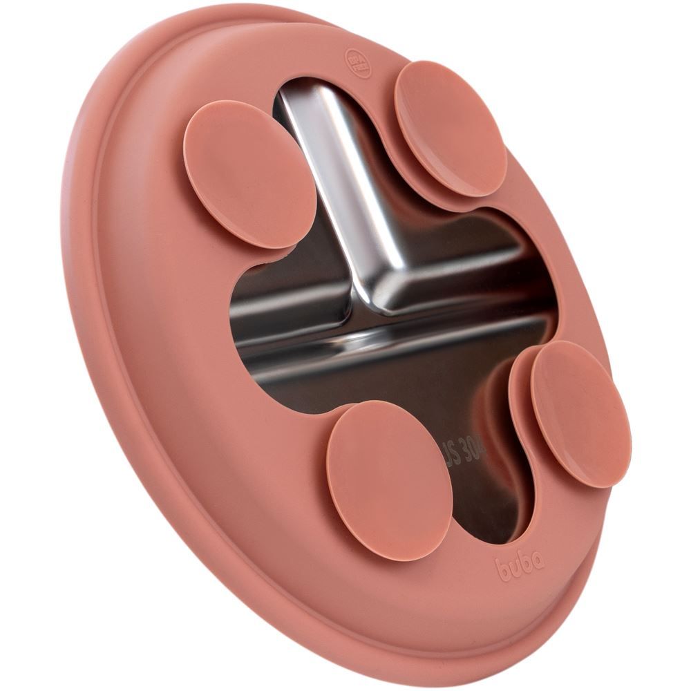 Pratinho em Aco Inoxidavel e Silicone Buba - ROSA
