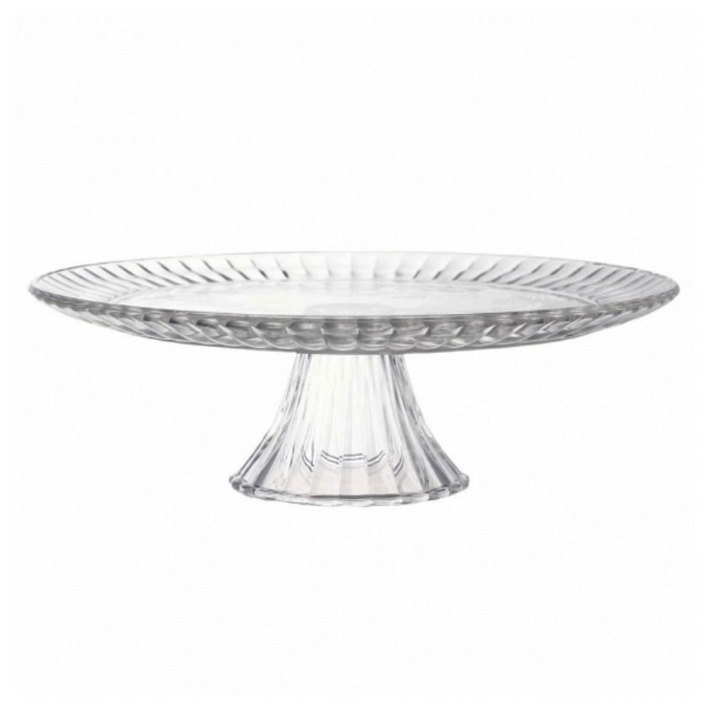 Prato de Bolo com Pé Lines 31Cm Allmix - Vidro
