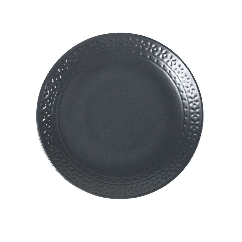 Prato De Sobremesa Madri 21Cm Havan Casa - Cinza Escuro