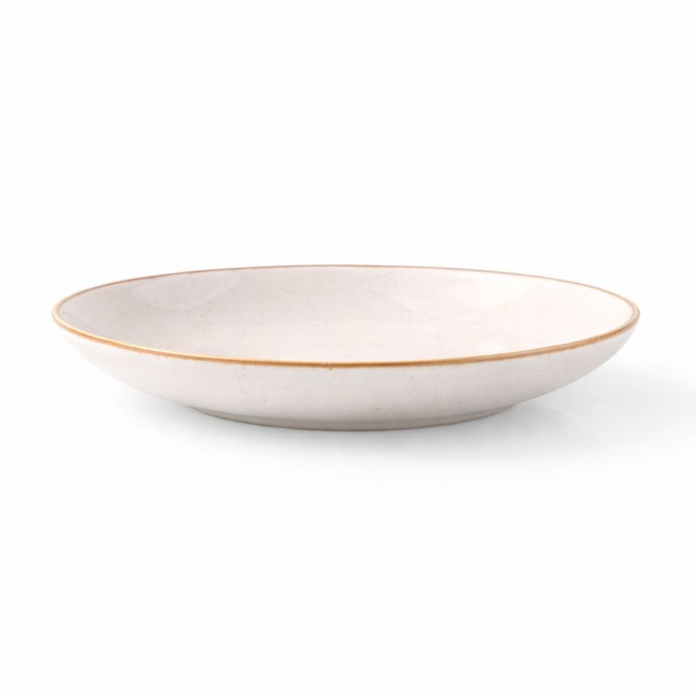 Prato Fundo de Cerâmica Naturalle Havan Casa 21,5Cm - Bege Brilhoso