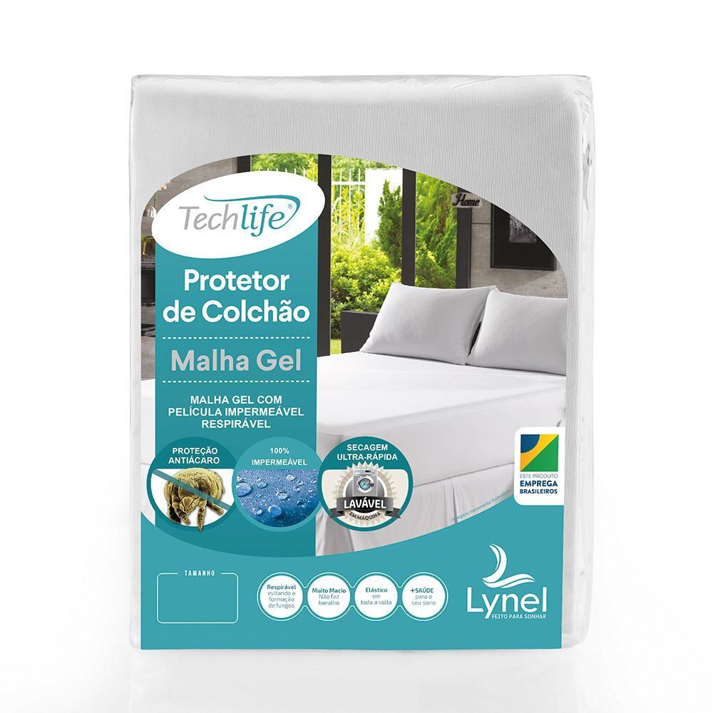 Protetor De Colchão Solteiro Malha Gel Lynel - Branco
