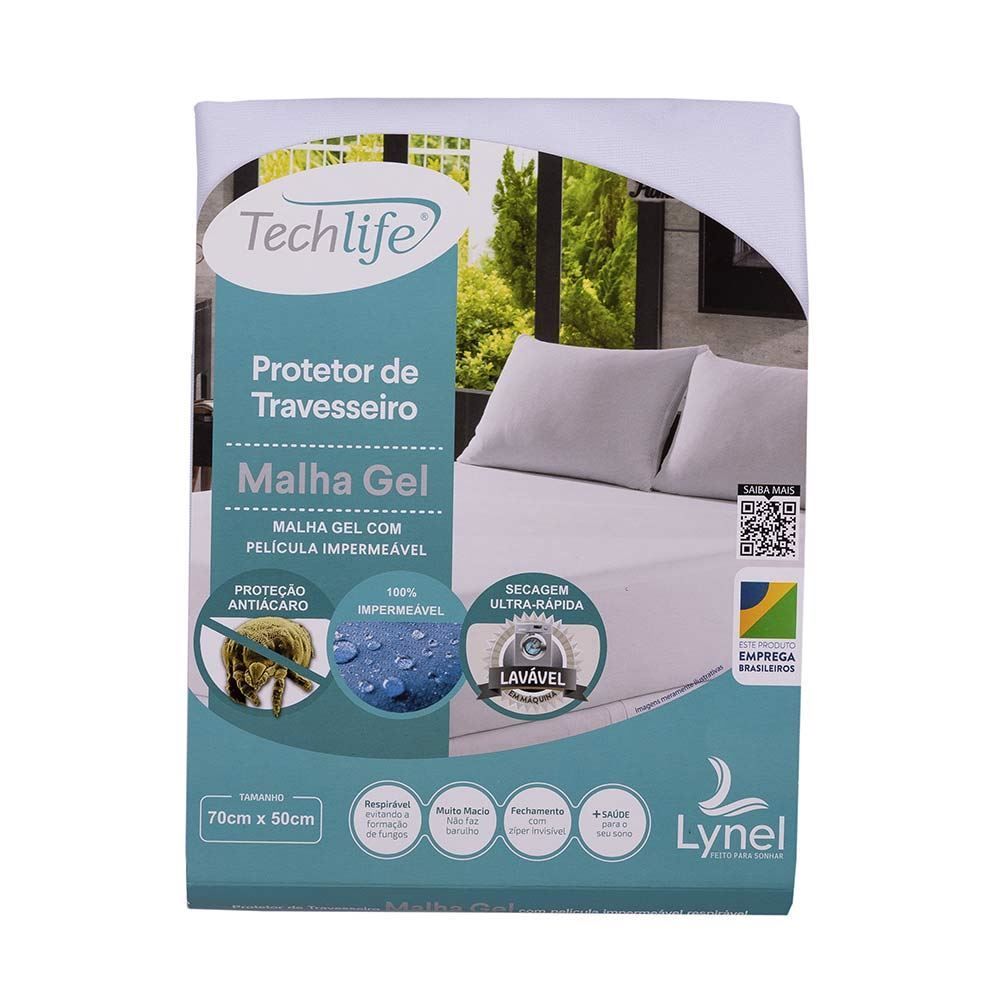 Protetor De Travesseiro Impermeável Malha Em Gel - Branco