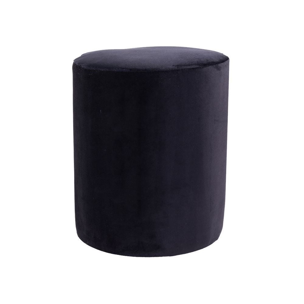 Puff Redondo Veludo Paris 37 cm Havan Casa - Preto
