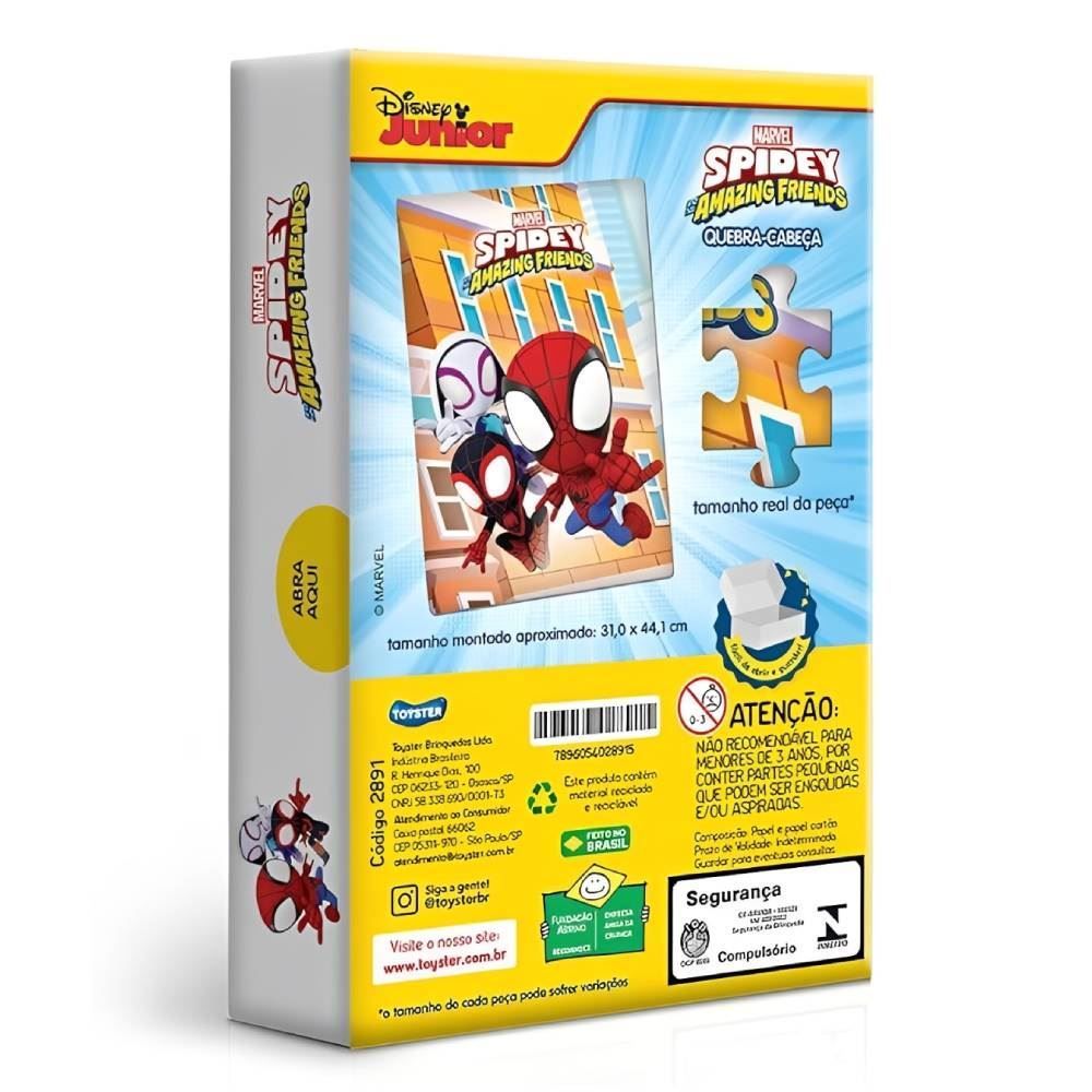 Quebra-Cabeça Spidey Amazing Friends Toyster - 60 peças