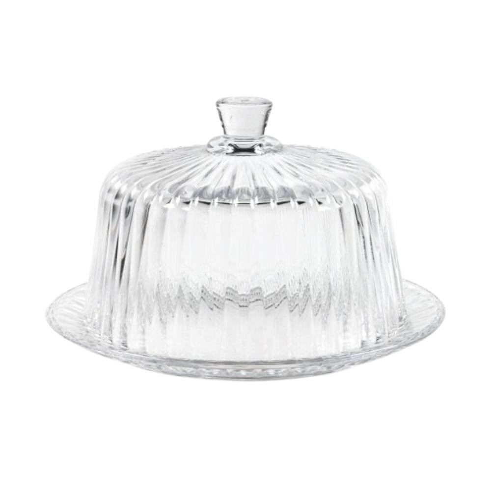 Queijeira de Vidro com Tampa Radial Lyor 19,5Cm - Transparente