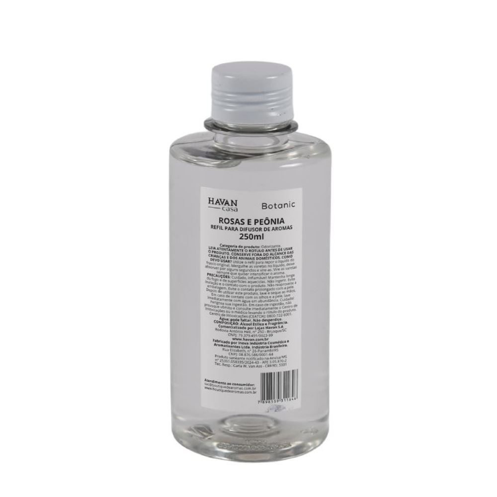 Refil Difusor de Aromas Botanic Havan Casa - Rosas e Peônia