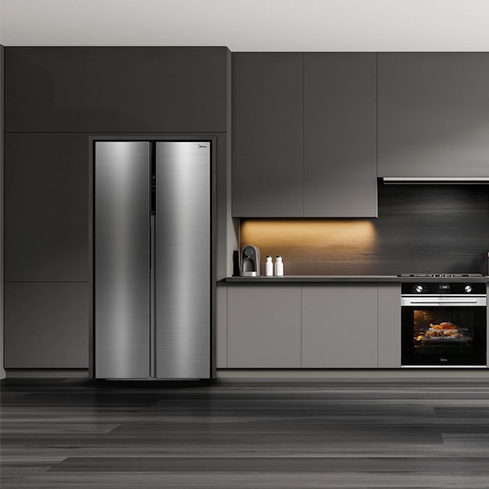 Refrigerador Geladeira Midea Side By Side Inverter Inox 442 Litros MDRS598FGA