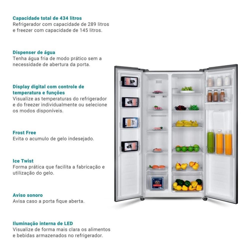 Refrigerador Geladeira Philco Side By Side 434 Litros Eco Inverter PRF535ID