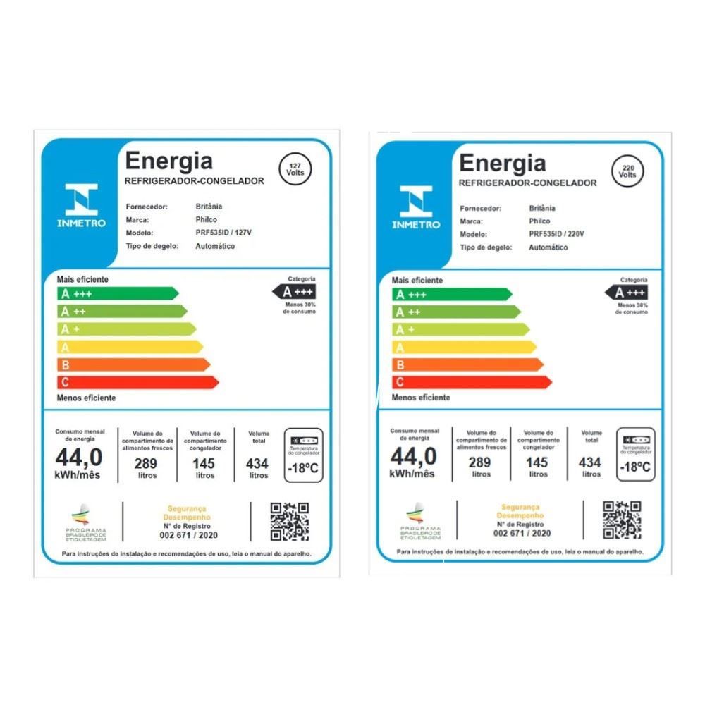 Refrigerador Geladeira Philco Side By Side 434 Litros Eco Inverter PRF535ID