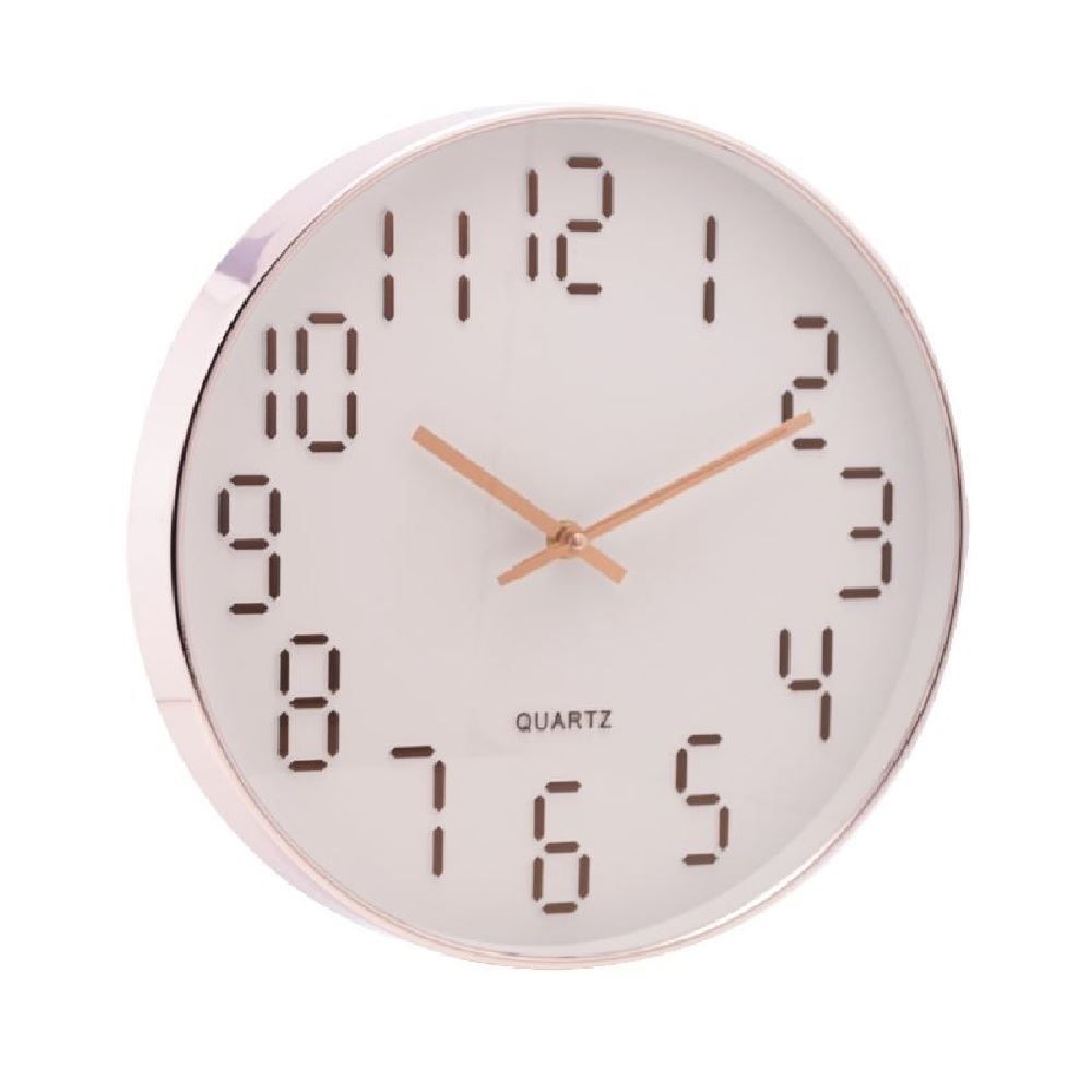 Relógio De Parede Lyor 30,5 Cm - Branco Com Rose 