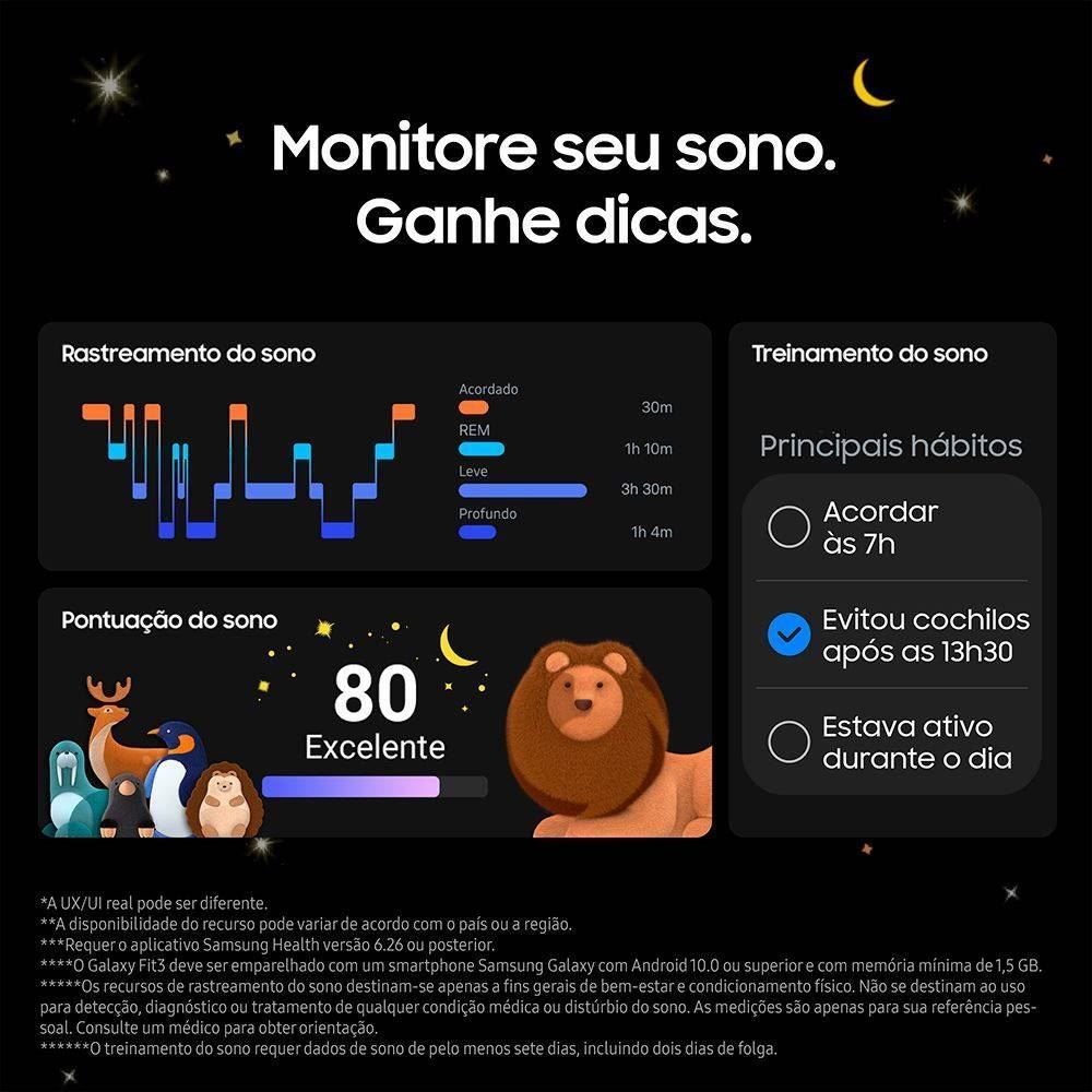 Relógio Galaxy Fit 3 Samsung Tela 1,6 Polegadas Amoled - Grafite