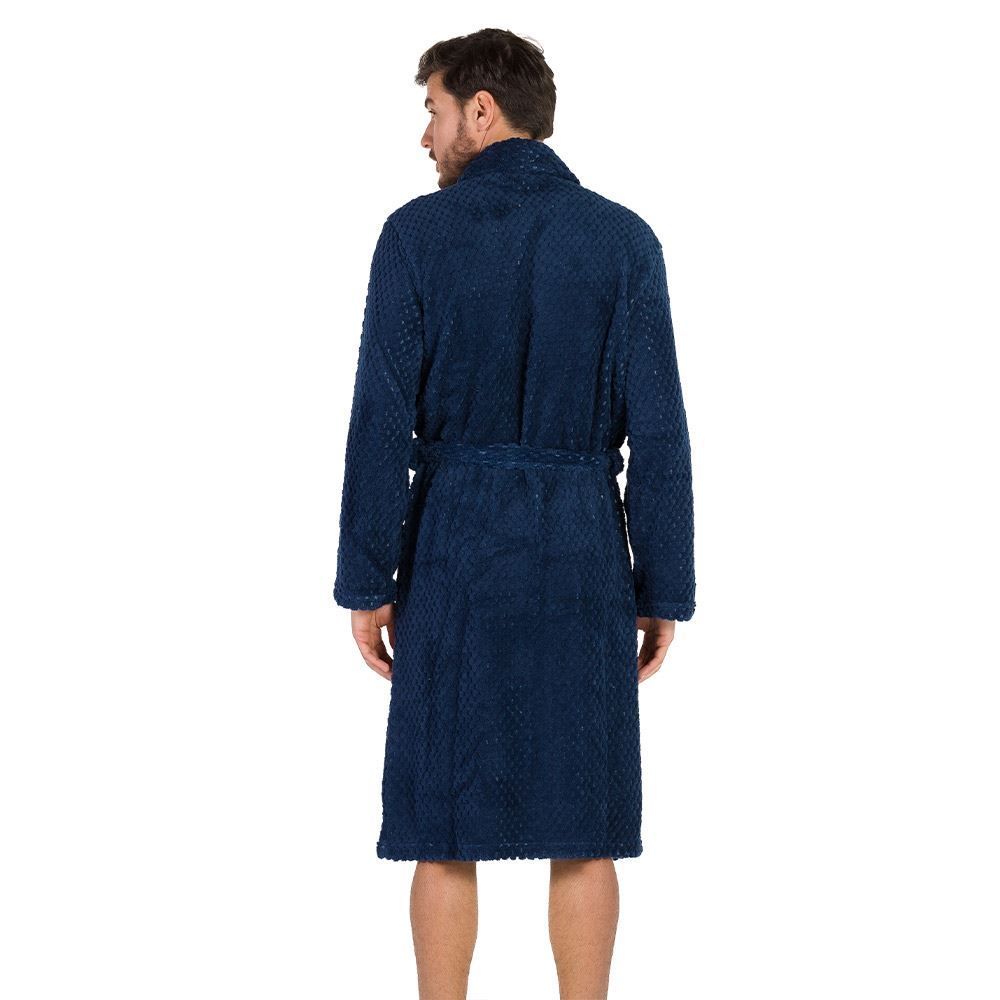 Roupão Masculino G Microfibra Marc Alain - Azul Profundo