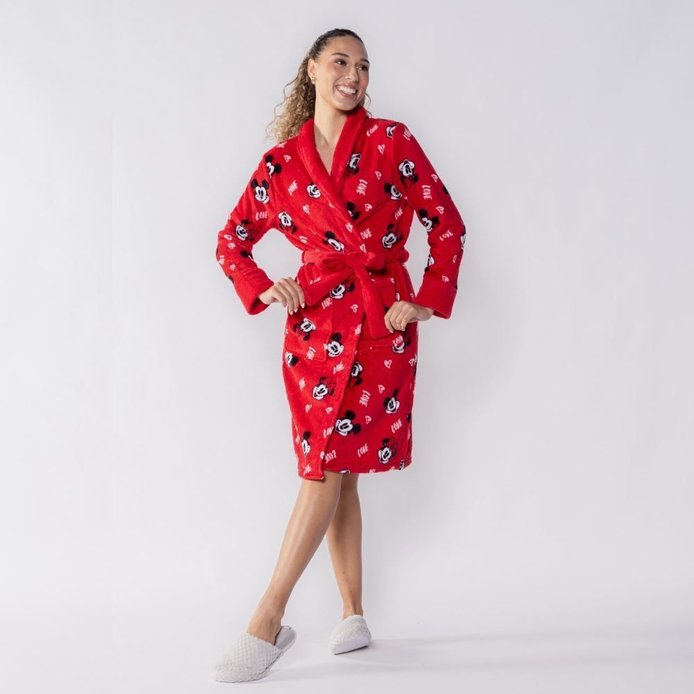 Roupão Adulto Unissex Disney Microfibra m - Mickey e Minnie Lover