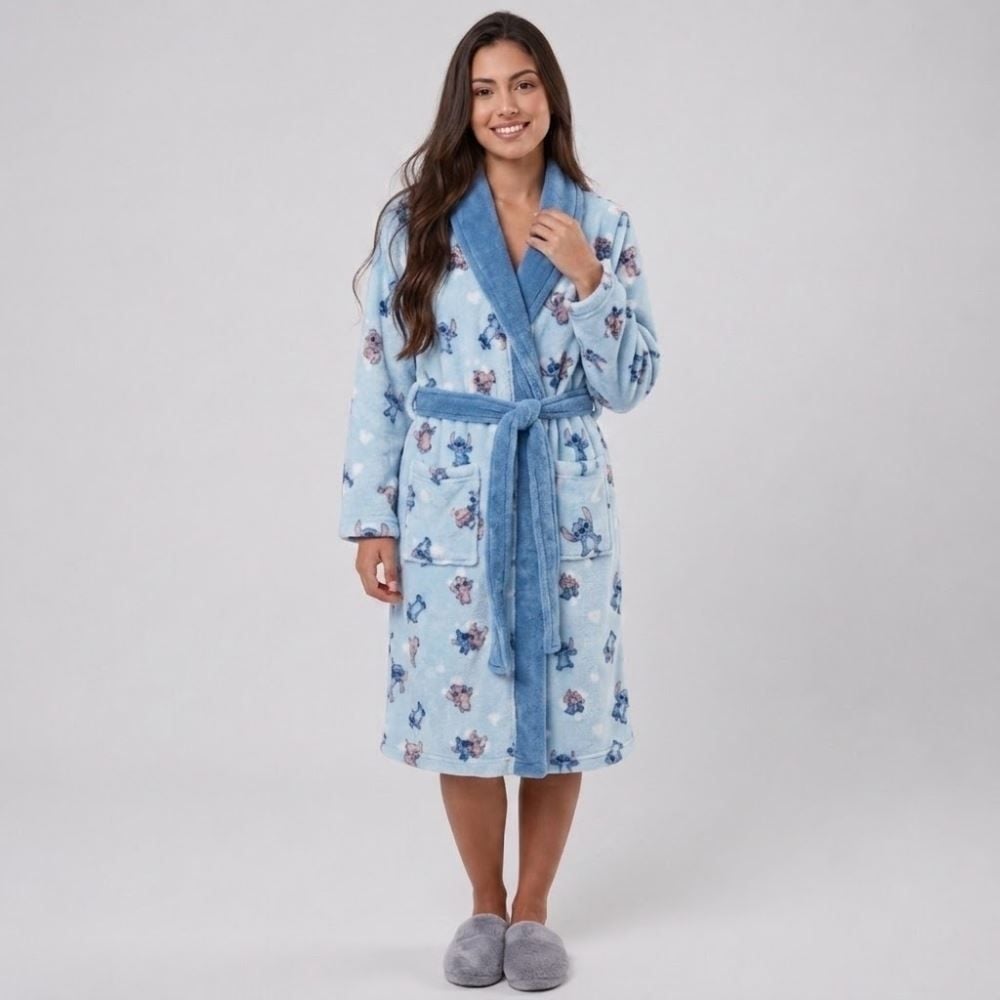 Roupão Adulto Unissex Disney Microfibra P - Stitch e Angel 2