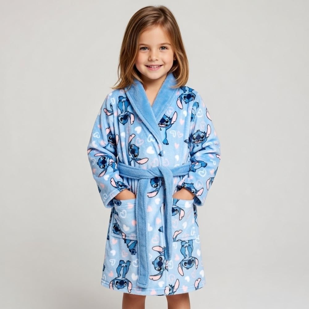 Roupão Infantil P Microfibra Disney - Stitch
