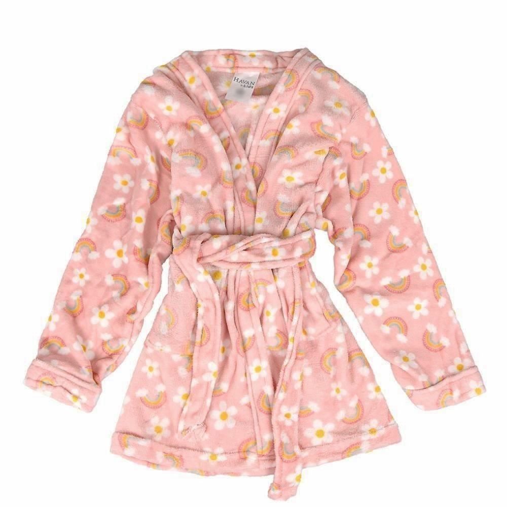 Roupão Infantil P Microfibra Lumini Havan Kids - Arco Íris Rosa