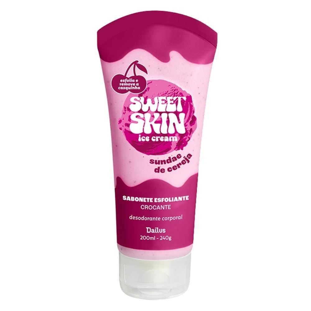Sabonete Esfoliante Dailus Sweet Skin 200Ml - Sundae de Cereja