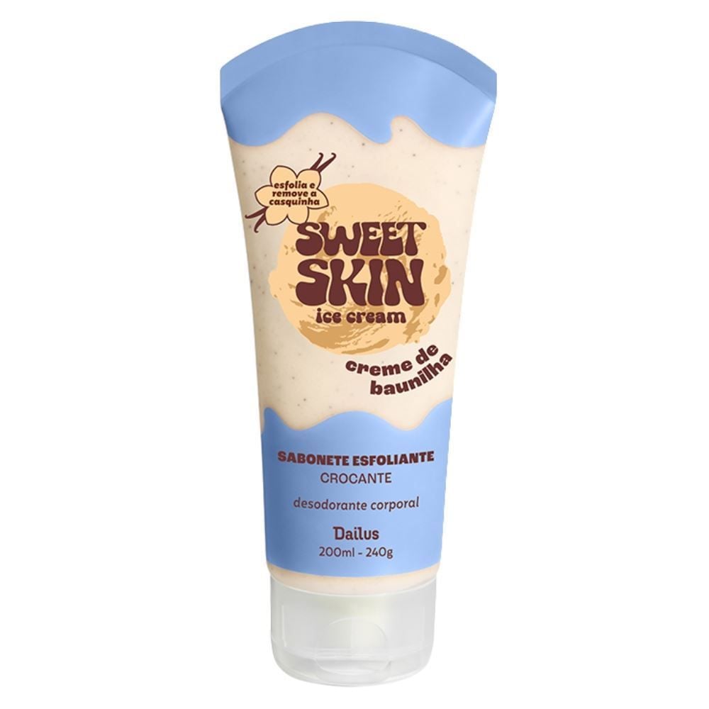 Sabonete Esfoliante Dailus Sweet Skin 200Ml - Creme de Baunilha