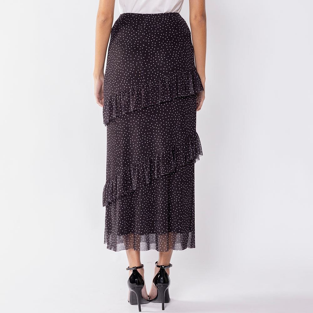 Saia Longa Feminina Em Tule Com Babados Boby Blues