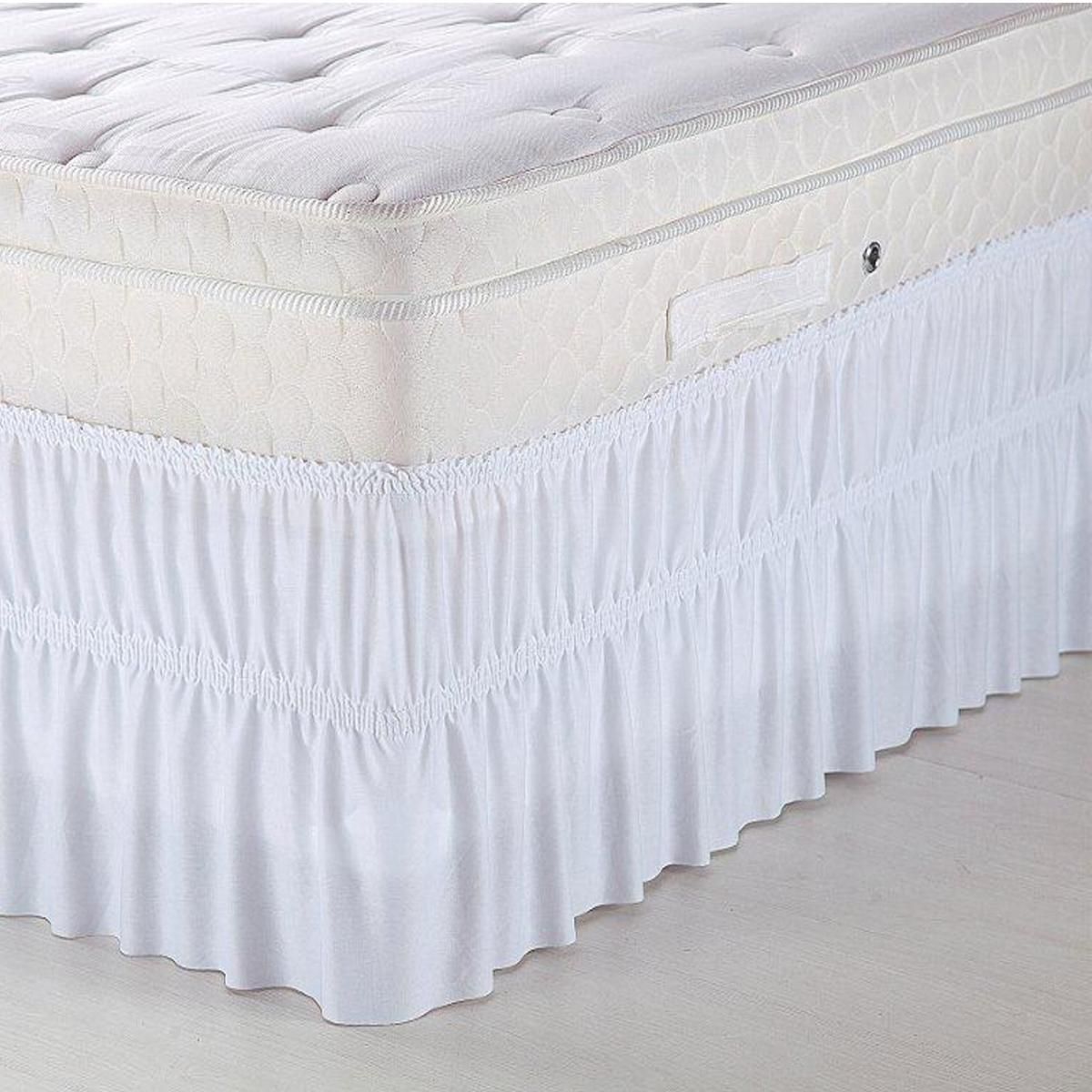 Saia Para Cama Box Casal Com Elástico Solecasa - Branco