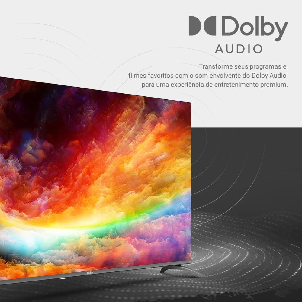 Smart Tv 60" Philco 4K Roku Borda Infinita Dolby Audio P60cra