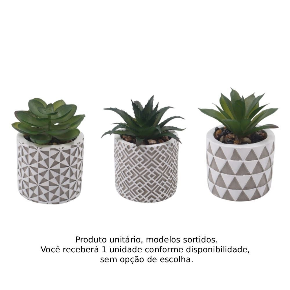 Suculenta Artificial com Vaso de Cimento 8Cm Havan Casa - Sortido