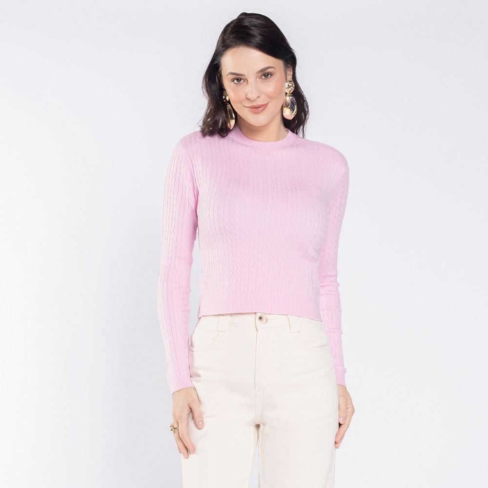 Suéter Feminino De Tricot Trançado Boby Blues