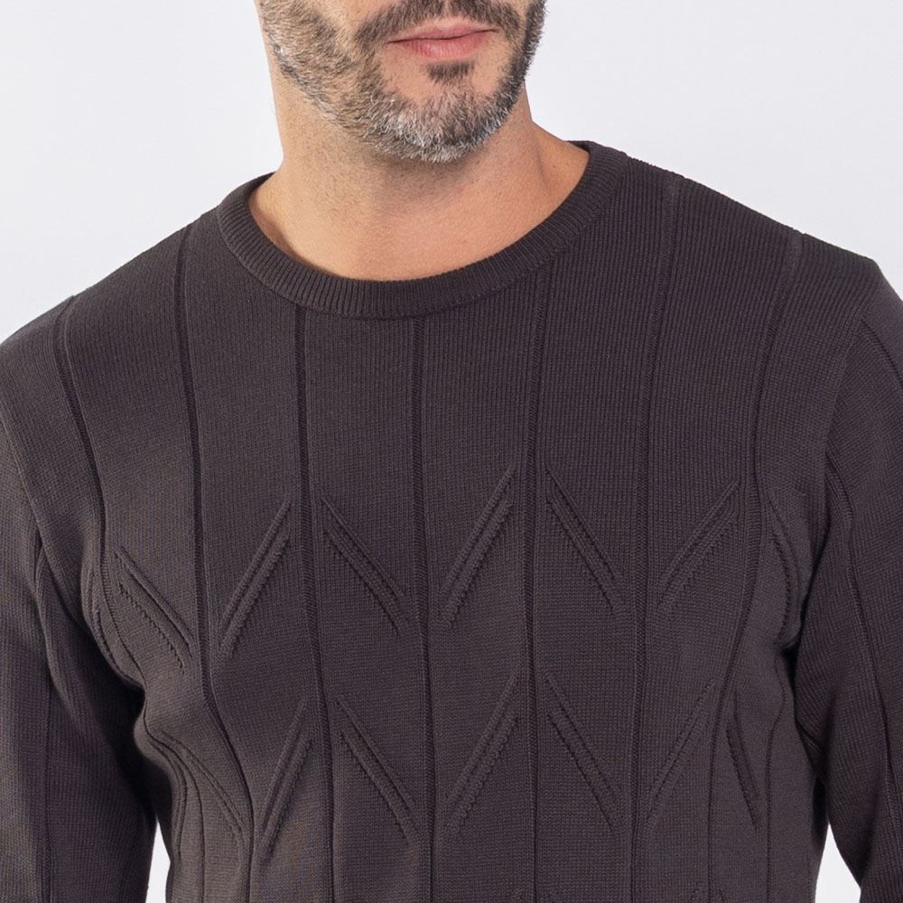Suéter Masculino Canelado Em Tricot Marc Alain