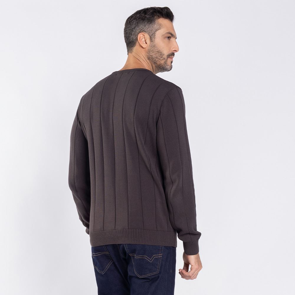 Suéter Masculino Canelado Em Tricot Marc Alain