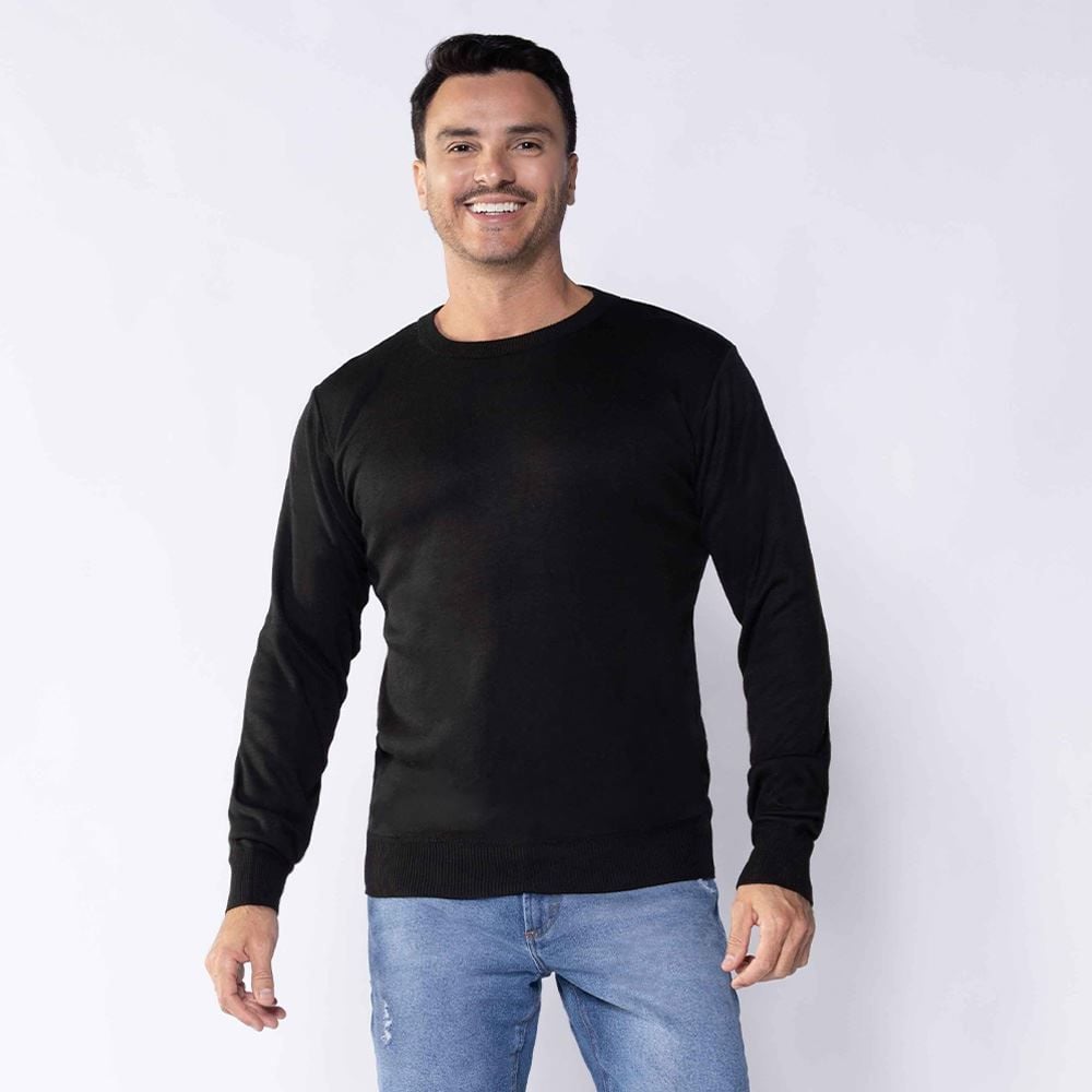 Suéter Masculino De Tricot Gola Redonda Marc Alain