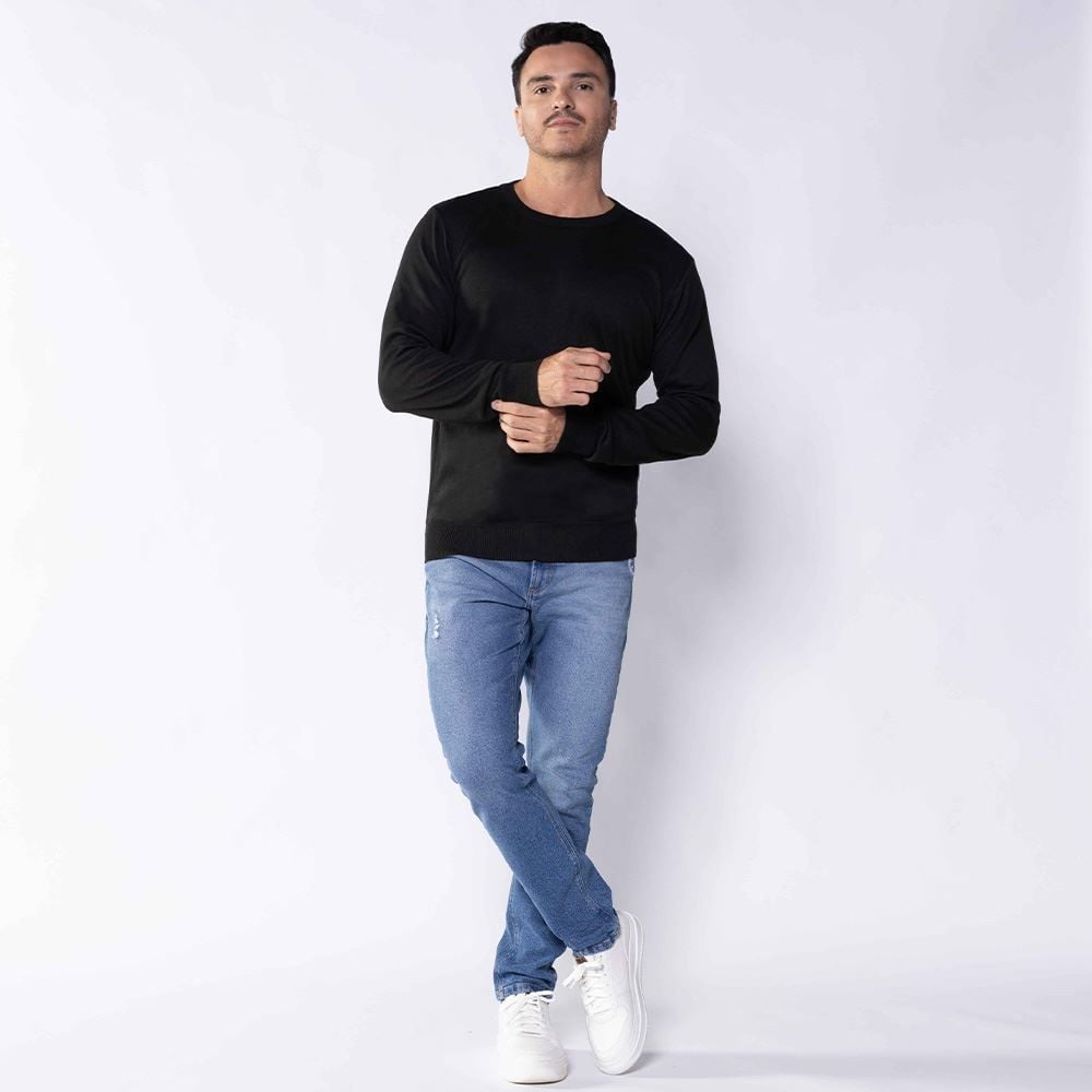 Suéter Masculino De Tricot Gola Redonda Marc Alain