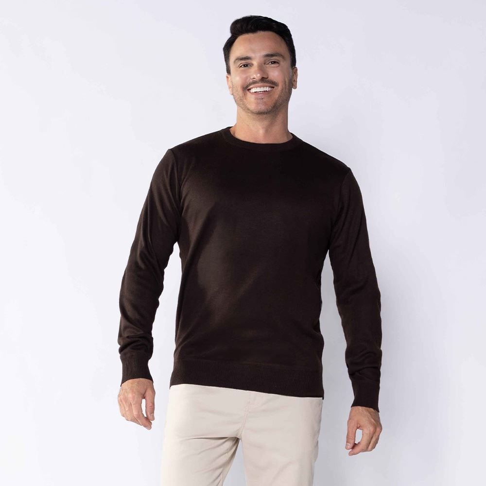 Suéter Masculino De Tricot Gola Redonda Marc Alain