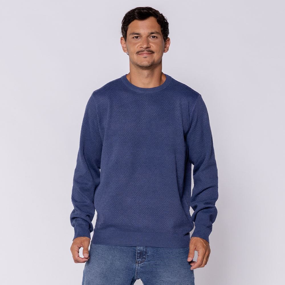 Suéter Masculino Em Tricot Com Textura Marc Alain
