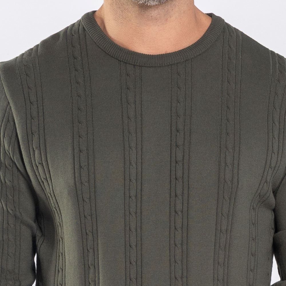 Suéter Masculino Em Tricot Trançado Marc Alain