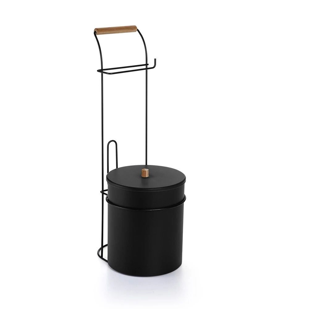 Sup de Chão P/Papel Higiênico com Lixeira 5L Black Eco Design Arthi