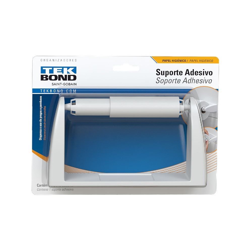 Suporte Adesivo para Papel Higiênico Tekbond Banheiro - 78072708120