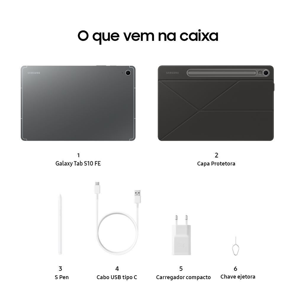 Tablet Samsung Galaxy Tab S10fe Wifi 128Gb 8Gb Ram - Cinza