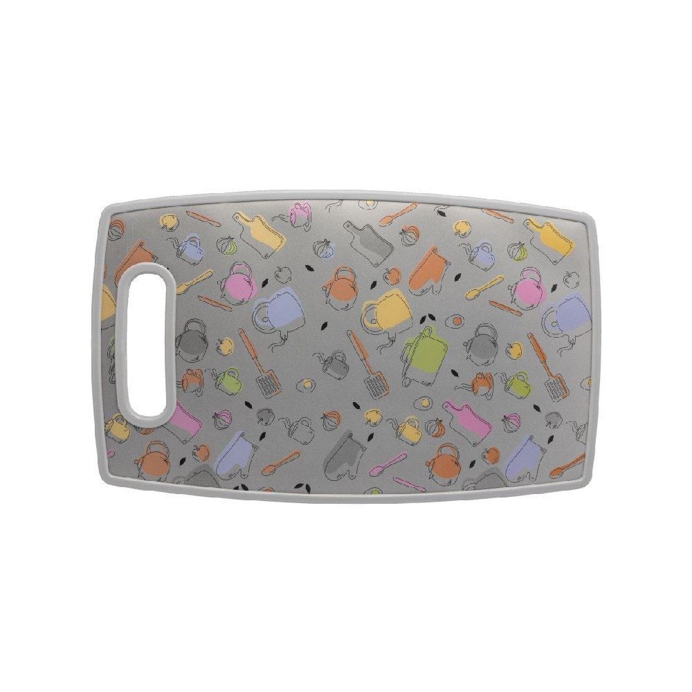 Tábua Para Corte De Plástico Lyor 30 Cm - Cozinha Cinza