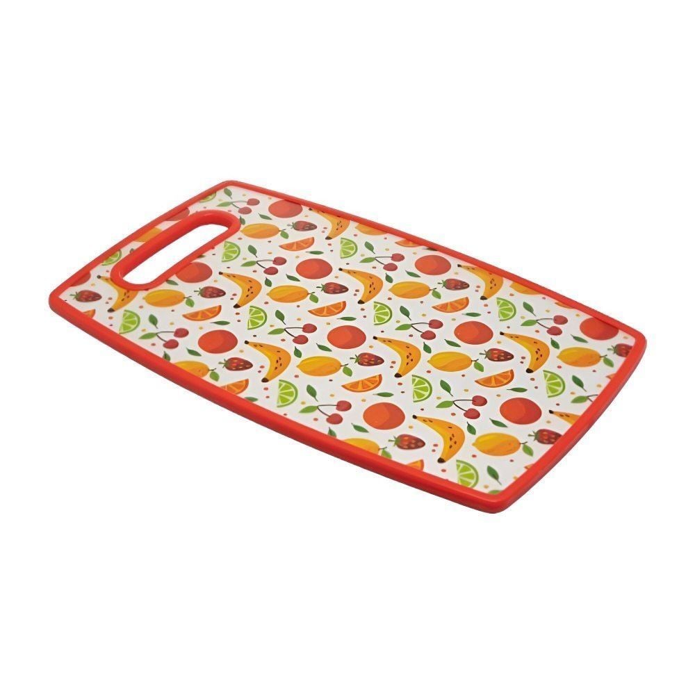 Tábua de Plástico para Corte Lyor 37Cm - Frutas Vermelha